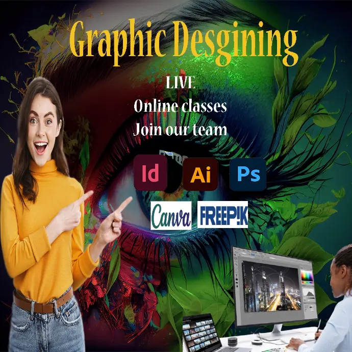 Graphic design is the art and practice of creating visual content to communicate ideas, often combining images, typography, and layouts to deliver messages effectively in both digital and print formats